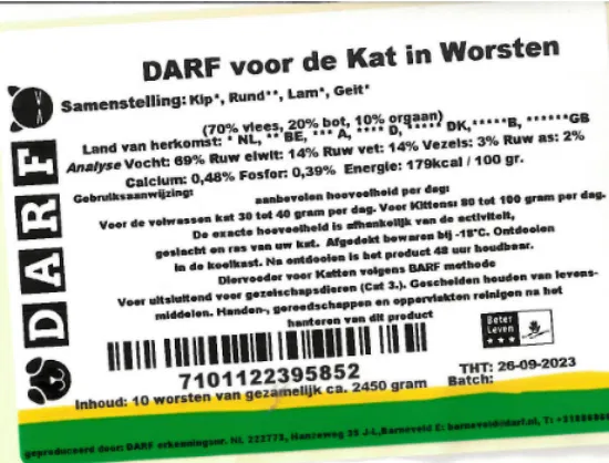 DARF voor de Kat in Worstjes
